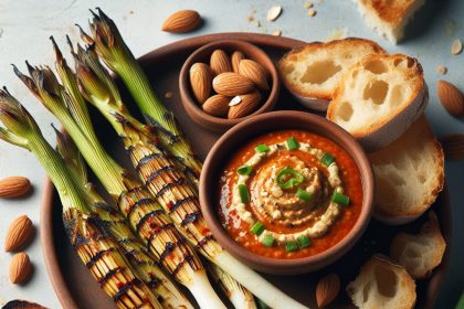 Receta de Calcots al horno con Salsa Romescu