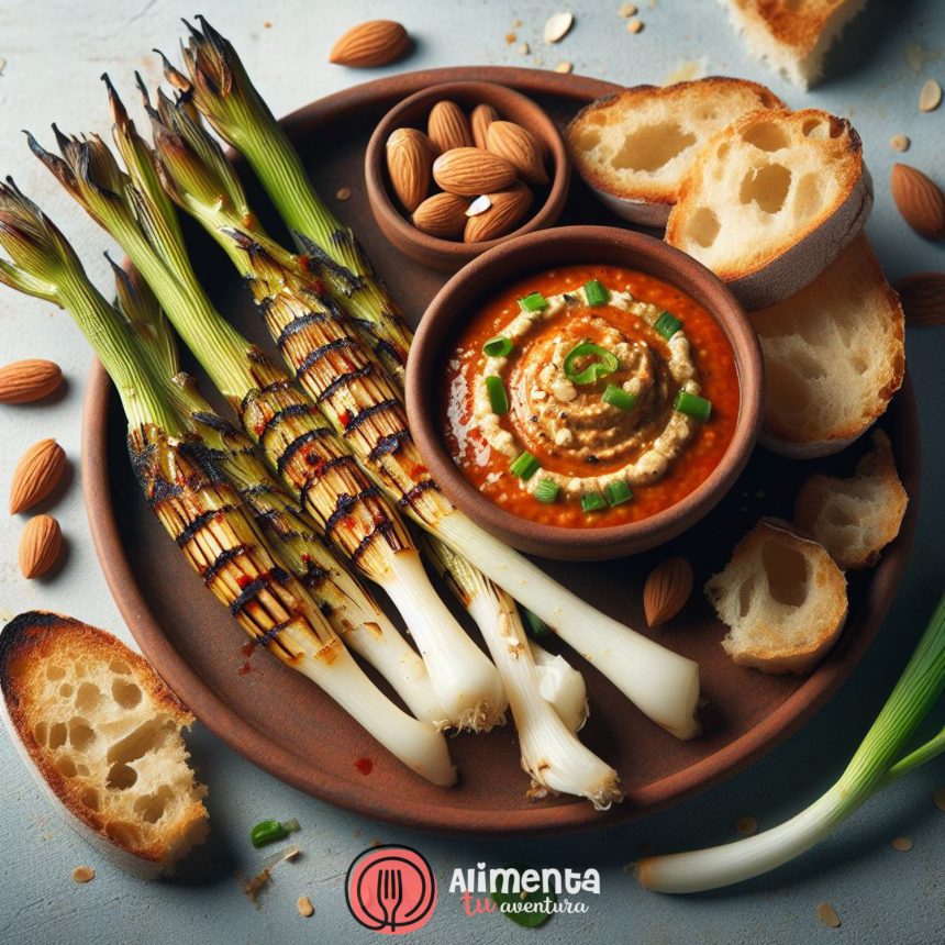 Receta de Calcots al horno con Salsa Romescu